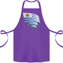 Curled Uruguay Flag Uruguayan Day Football Cotton Apron 100% Organic Purple