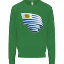 Curled Uruguay Flag Uruguayan Day Football Kids Sweatshirt Jumper Irish Green
