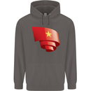 Curled Vietnam Flag Vietnamese Day Football Mens 80% Cotton Hoodie Charcoal