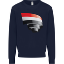 Curled Yemen Flag Yemeni Day Football Kids Sweatshirt Jumper Navy Blue