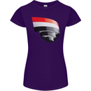Curled Yemen Flag Yemeni Day Football Womens Petite Cut T-Shirt Purple