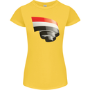 Curled Yemen Flag Yemeni Day Football Womens Petite Cut T-Shirt Yellow
