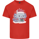 Cute Christmas Axoloti Wearing a Chirstmas Hat Xmas Kids T-Shirt Childrens Red