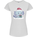 Cute Christmas Axoloti Wearing a Chirstmas Hat Xmas Womens Petite Cut T-Shirt White