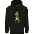 Cute Christmas T-Rex Funny Xmas Dinosaur Mens 80% Cotton Hoodie Black