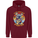 Cute Ukulele Player Koala Bear Mens 80% Cotton Hoodie Maroon