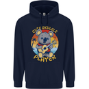 Cute Ukulele Player Koala Bear Mens 80% Cotton Hoodie Navy Blue
