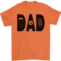 Dad Football TV Beer Funny Fathers Day Mens T-Shirt 100% Cotton Orange