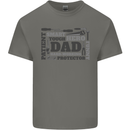 Dad Funny Fathers Day Smart Tough Hero Mens Cotton T-Shirt Tee Top Charcoal