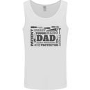 Dad Funny Fathers Day Smart Tough Hero Mens Vest Tank Top White