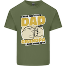 Dad & Grandpa Funny Fathers Day Grandparent Mens Cotton T-Shirt Tee Top Military Green