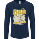 Dad & Grandpa Funny Fathers Day Grandparent Mens Long Sleeve T-Shirt Navy Blue
