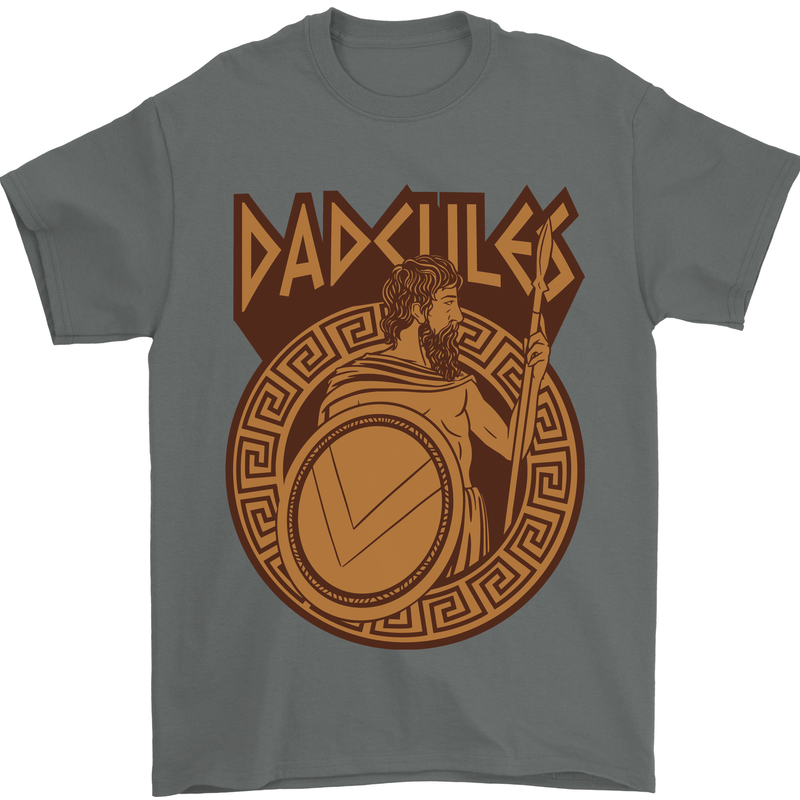 Dadcules Funny Fathers Day Gym Mens T-Shirt 100% Cotton Charcoal