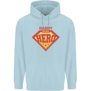 Daddy  My Hero Funny Fathers Day Superhero Childrens Kids Hoodie Light Blue
