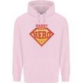 Daddy  My Hero Funny Fathers Day Superhero Childrens Kids Hoodie Light Pink