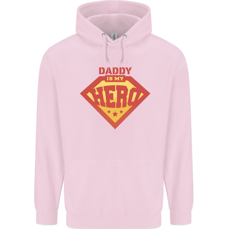 Daddy  My Hero Funny Fathers Day Superhero Childrens Kids Hoodie Light Pink