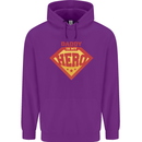 Daddy  My Hero Funny Fathers Day Superhero Childrens Kids Hoodie Purple
