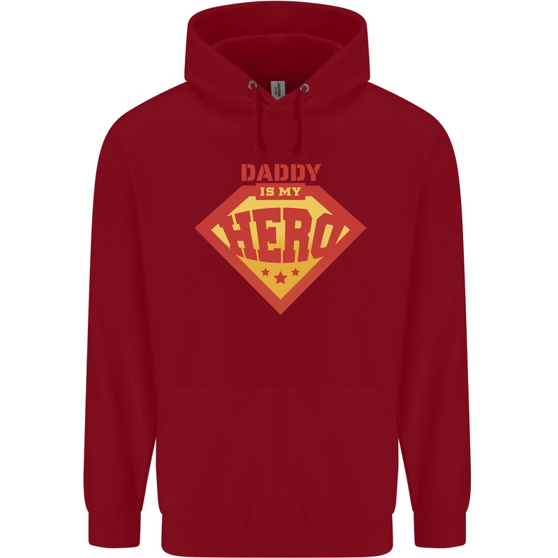 Daddy  My Hero Funny Fathers Day Superhero Childrens Kids Hoodie Red