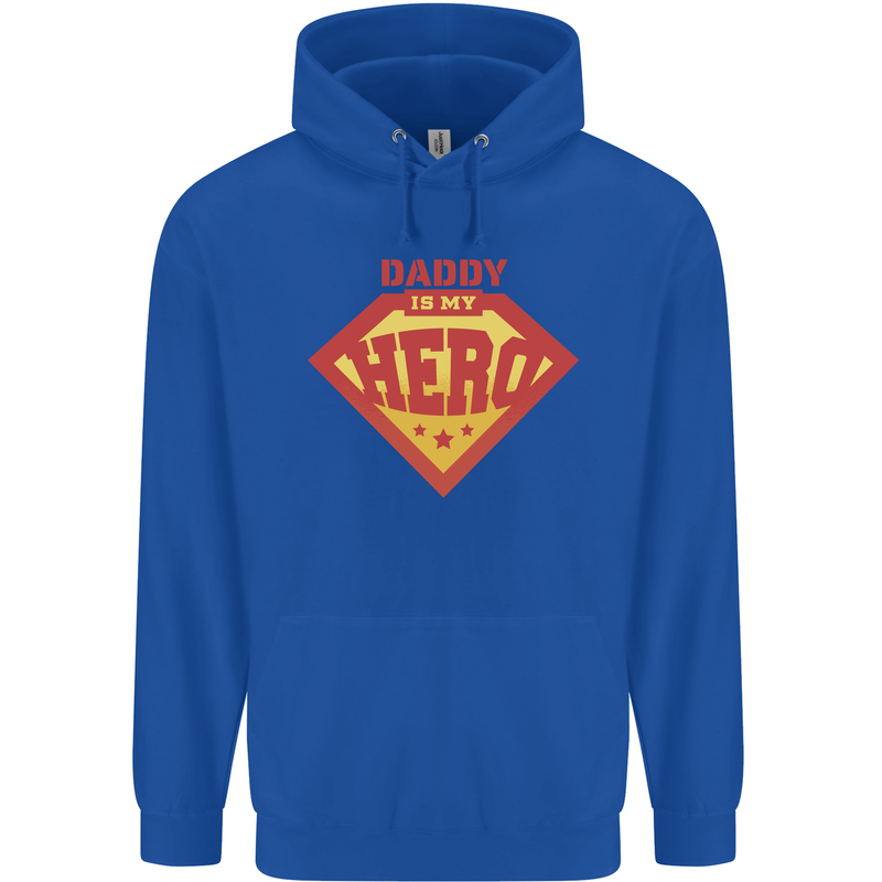 Daddy  My Hero Funny Fathers Day Superhero Childrens Kids Hoodie Royal Blue