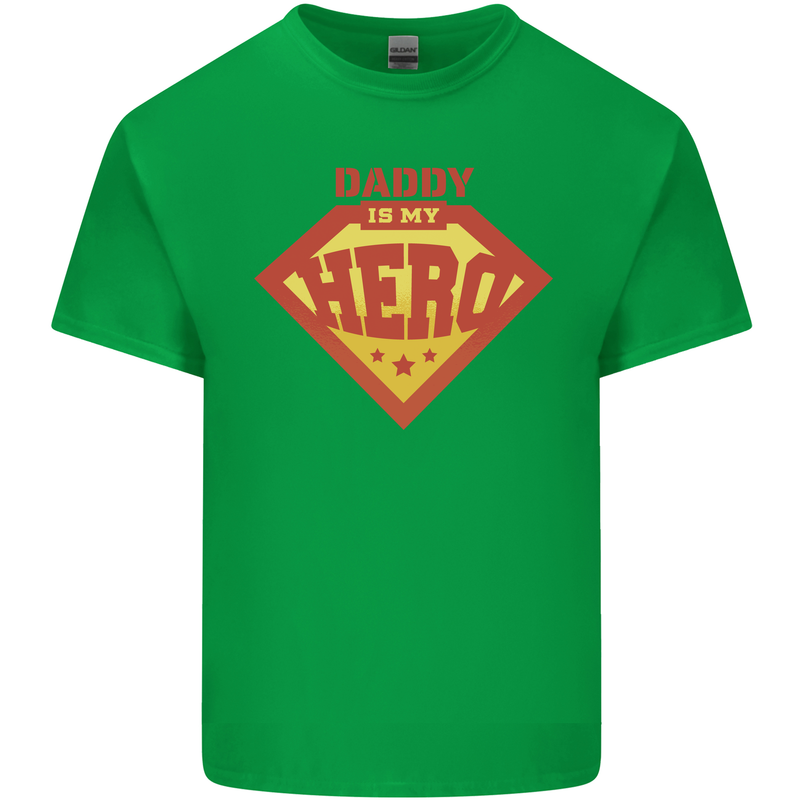Daddy  My Hero Funny Fathers Day Superhero Kids T-Shirt Childrens Irish Green