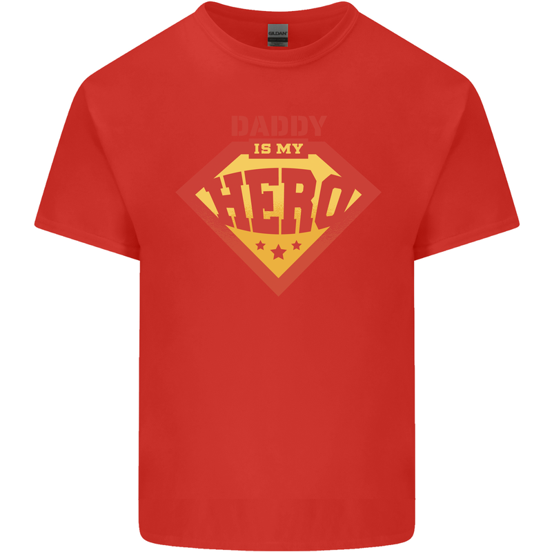 Daddy  My Hero Funny Fathers Day Superhero Kids T-Shirt Childrens Red