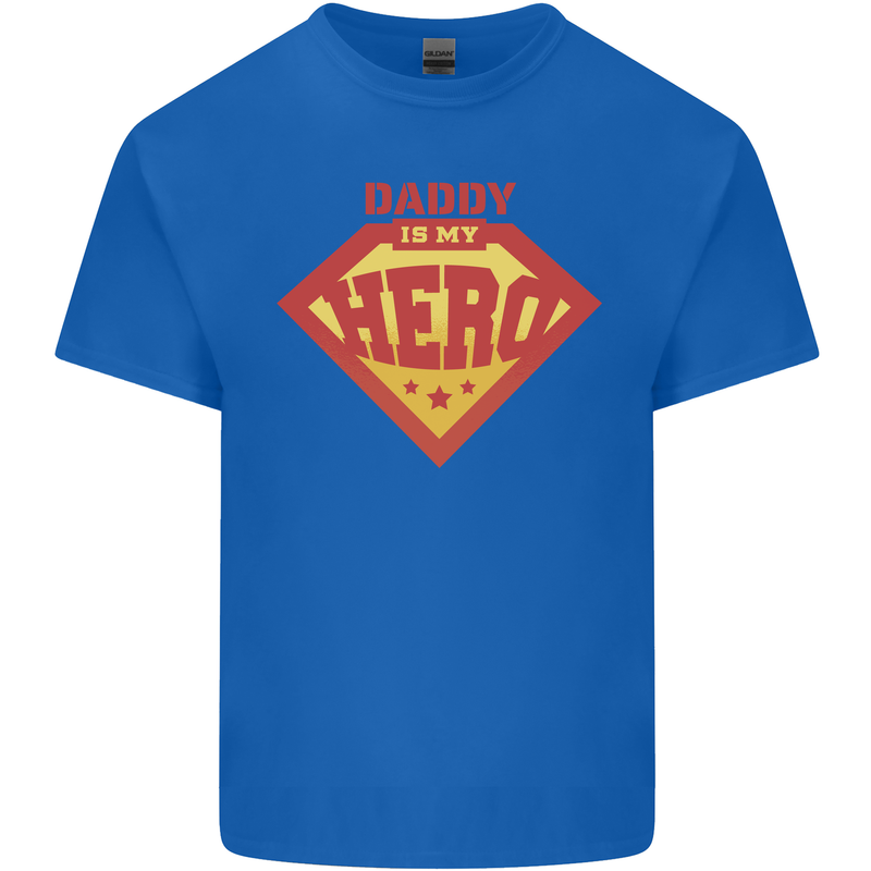 Daddy  My Hero Funny Fathers Day Superhero Kids T-Shirt Childrens Royal Blue