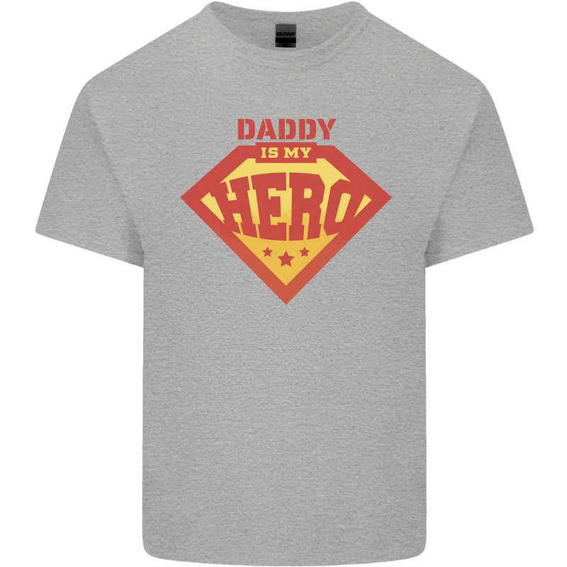 Daddy  My Hero Funny Fathers Day Superhero Kids T-Shirt Childrens Sports Grey