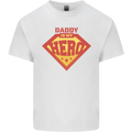 Daddy  My Hero Funny Fathers Day Superhero Kids T-Shirt Childrens White
