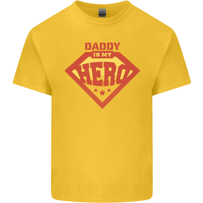 Daddy  My Hero Funny Fathers Day Superhero Kids T-Shirt Childrens Yellow