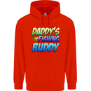 Daddys Fishing Buddy Funny Fisherman Childrens Kids Hoodie Bright Red