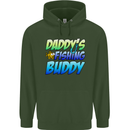 Daddys Fishing Buddy Funny Fisherman Childrens Kids Hoodie Forest Green