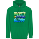 Daddys Fishing Buddy Funny Fisherman Childrens Kids Hoodie Irish Green