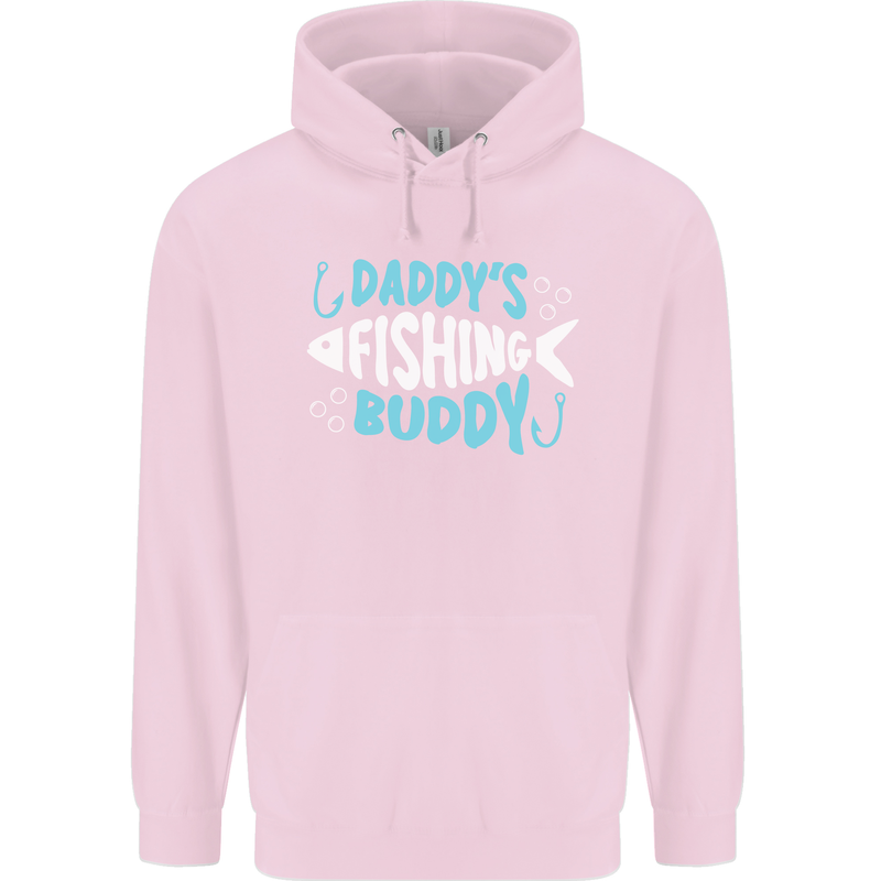 Daddys Fishing Buddy Funny Fisherman Childrens Kids Hoodie Light Pink