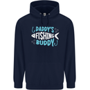 Daddys Fishing Buddy Funny Fisherman Childrens Kids Hoodie Navy Blue