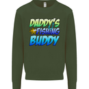 Daddys Fishing Buddy Funny Fisherman Kids Sweatshirt Jumper Forest Green