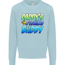 Daddys Fishing Buddy Funny Fisherman Kids Sweatshirt Jumper Light Blue