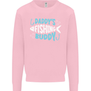 Daddys Fishing Buddy Funny Fisherman Kids Sweatshirt Jumper Light Pink