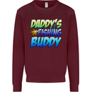 Daddys Fishing Buddy Funny Fisherman Kids Sweatshirt Jumper Maroon