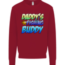 Daddys Fishing Buddy Funny Fisherman Kids Sweatshirt Jumper Red