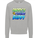 Daddys Fishing Buddy Funny Fisherman Kids Sweatshirt Jumper Sports Grey