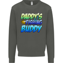 Daddys Fishing Buddy Funny Fisherman Kids Sweatshirt Jumper Storm Grey