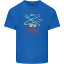 Dads BBQ Fathers Day Grill Mens Cotton T-Shirt Tee Top Royal Blue