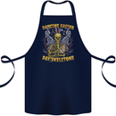 Dancing Easter Day Skeletons Skulls Cotton Apron 100% Organic Navy Blue