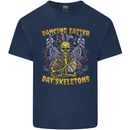 Dancing Easter Day Skeletons Skulls Kids T-Shirt Childrens Navy Blue