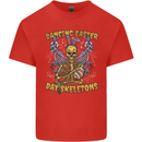 Dancing Easter Day Skeletons Skulls Kids T-Shirt Childrens Red