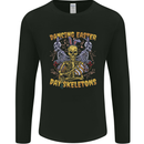 Dancing Easter Day Skeletons Skulls Mens Long Sleeve T-Shirt Black