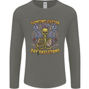 Dancing Easter Day Skeletons Skulls Mens Long Sleeve T-Shirt Charcoal