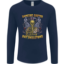 Dancing Easter Day Skeletons Skulls Mens Long Sleeve T-Shirt Navy Blue