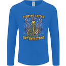Dancing Easter Day Skeletons Skulls Mens Long Sleeve T-Shirt Royal Blue