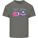 Day Night Gaming Panda Gamer Video Games Mens Cotton T-Shirt Tee Top Charcoal